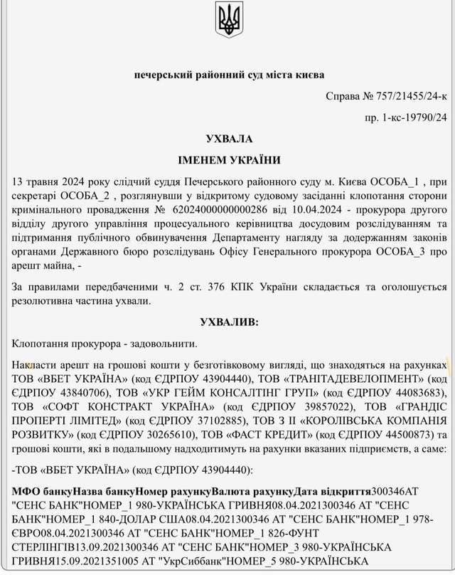 Суд арештував рахунки Pin-UP та Vbet_3