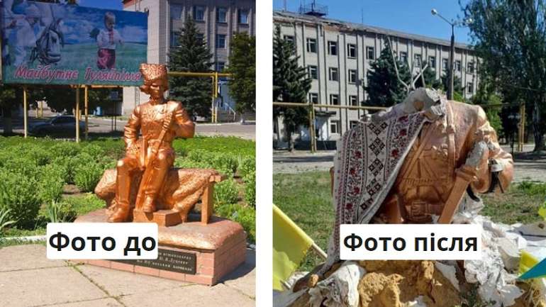 Окупанти знищили пам'ятник отаману Нестору Махну у Гуляйполі