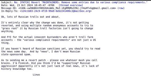 Творець Linux нарешті засудив російську агресію_1