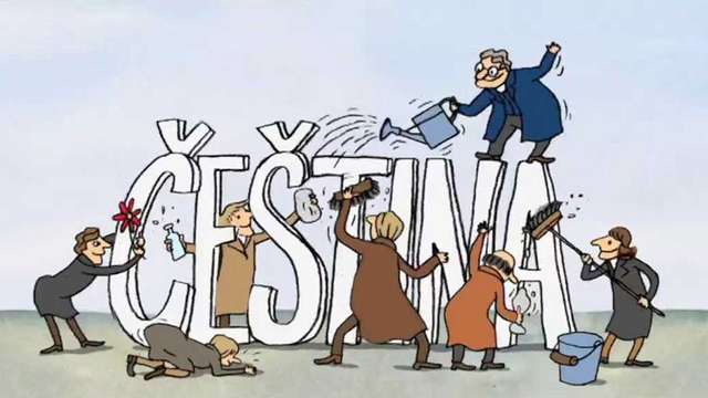 Сучасна карикатура на плідну працю чеських народних будителів