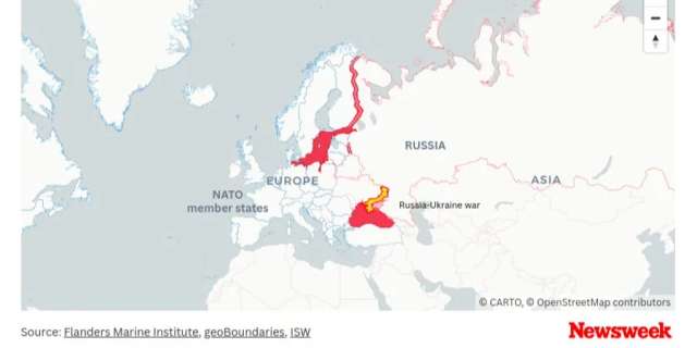 Newsweek змоделював можливі лінії фронту Третьої світової війни — карта_1