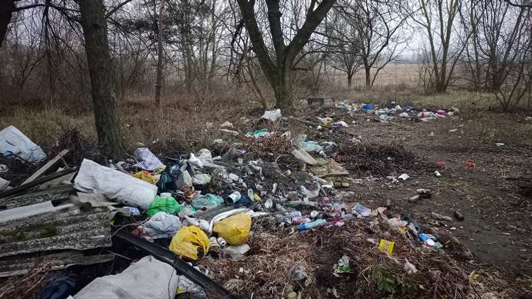 Там, де горів Новосанжарський ліс, нині рясніють відходи