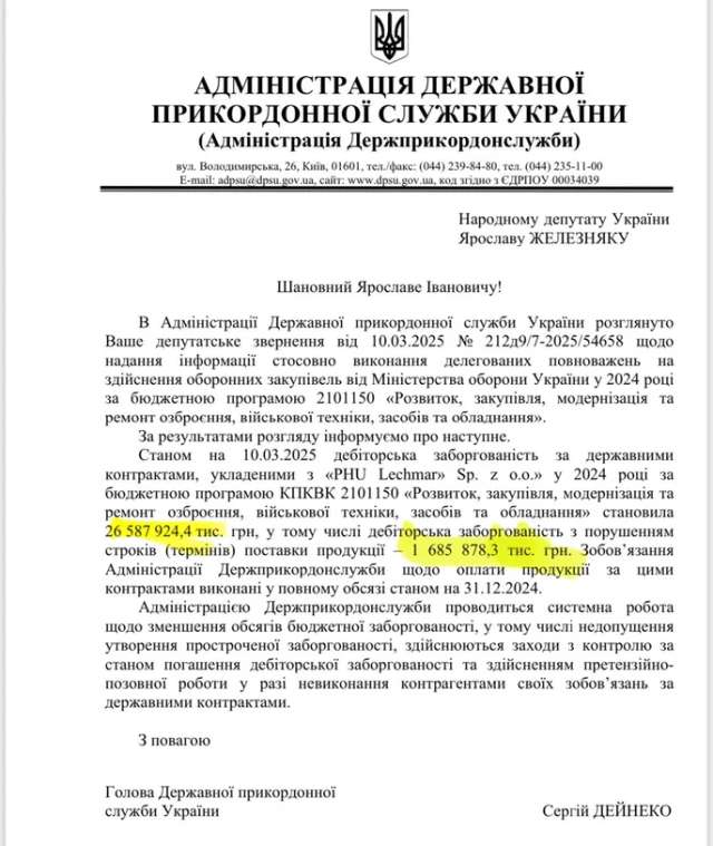 Дебіторська заборгованість за оборонними контрактами ДПСУ склала 5,6 млрд гривень_1
