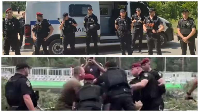 «Не ховайте побратимів у болоті»: поліція затримала ветерана на протесті в Мархалівському лісі