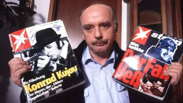 Підпис до фото, Щоденники Гітлера підробив художник Конрад Куяу