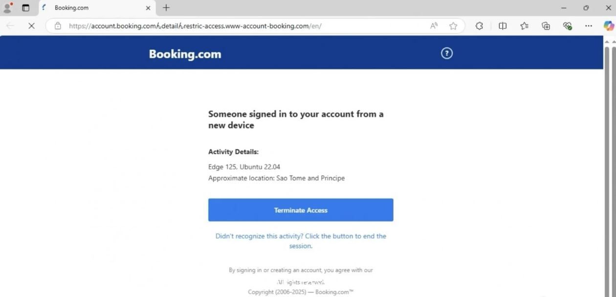 Фішингова кампанія Booking.com використовує прихований символ «ん» для обману користувачів_1