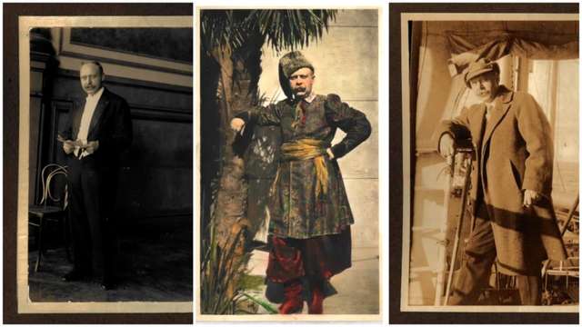 Олександр Кошиць в образі козака – 1927 р., інші світлини – 1923 р.