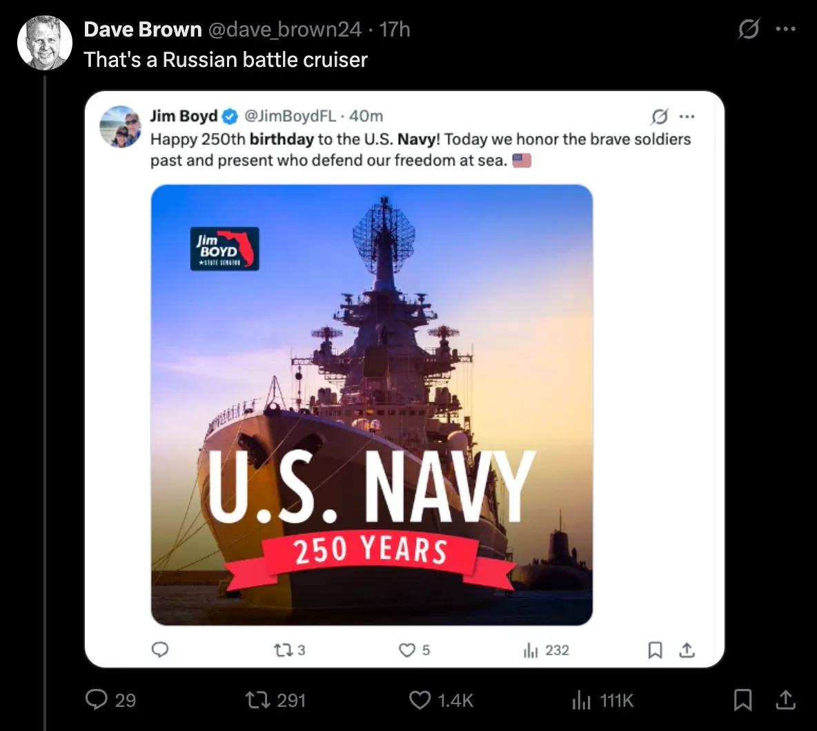 Морських котиків США привітали з 250-річчям листівками з російським військовим кораблем_1