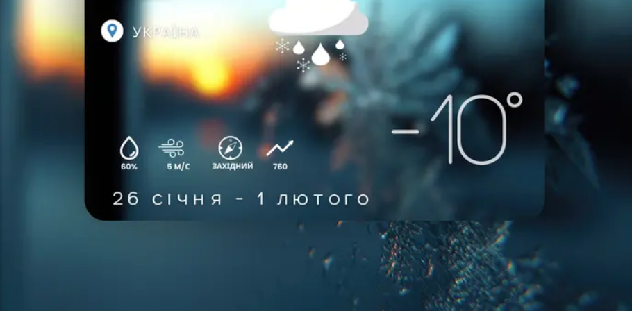 Прогноз погоди на тиждень 26 січня – 1 лютого 2026 року