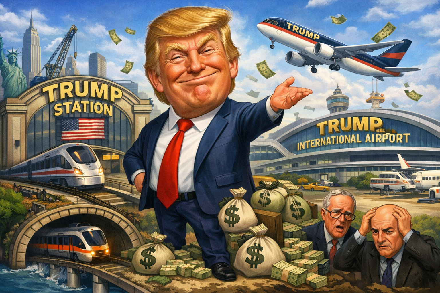 Трамп вимагає назвати на його честь залізничну станцію та аеропорт в обмін на фінансування