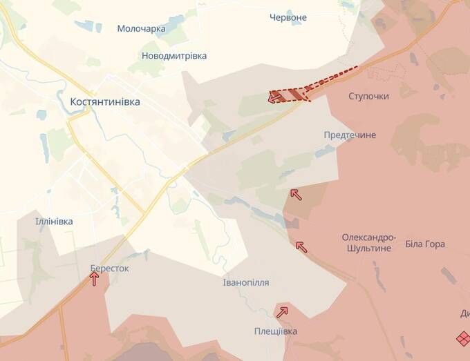 Зміна карти фронту: DeepState фіксує просування ворога біля Костянтинівки та Куп’янська_1