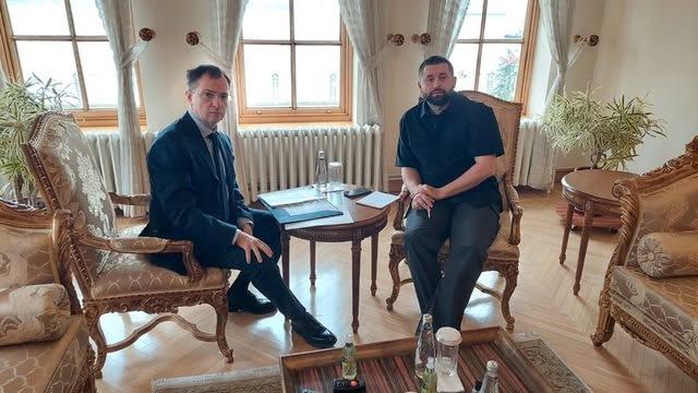 Голова делегації рф Володимир Мединський та Давид Арахамія