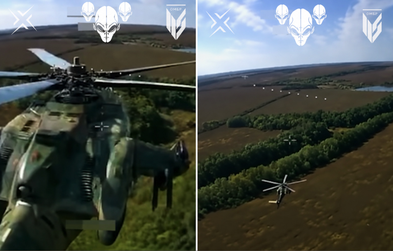 Зенітний FPV-дрон 115-ї бригади поцілив у російський ударний гелікоптер Мі-28НМ