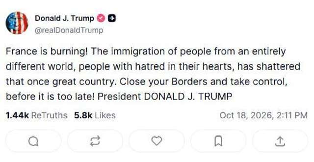 Трамп і Венс звинуватили міграційну політику в заворушеннях у Франції_1